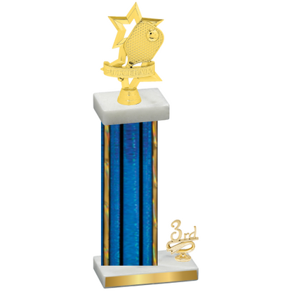 Accented Single Blue Glacier Third Place Pickleball Trophy