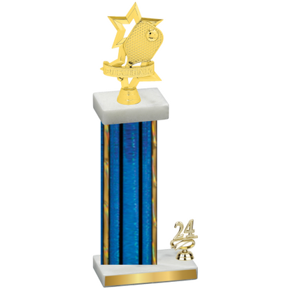 Accented Single Blue Glacier Year Pickleball Trophy