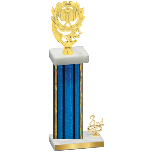 Accented Single Blue Glacier Third Place Pickleball Trophy