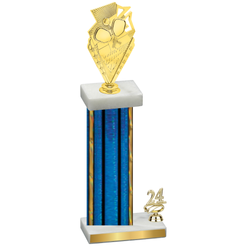 Accented Single Blue Glacier Year Pickleball Trophy