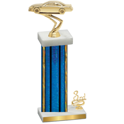 Accented Single Blue Glacier Third Place Cars Trophy