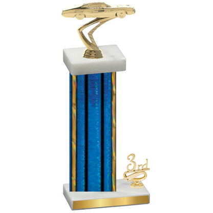 Accented Single Blue Glacier Third Place Cars Trophy
