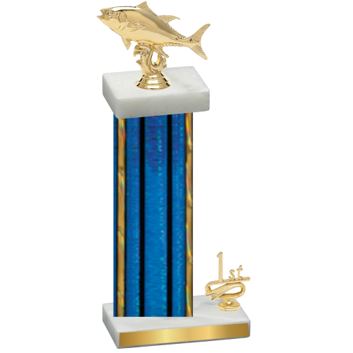 Accented Single Blue Glacier First Place Fishing Trophy