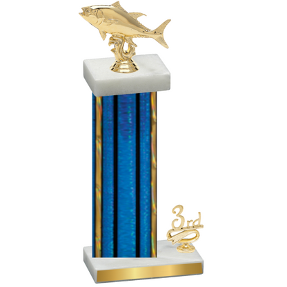 Accented Single Blue Glacier Third Place Fishing Trophy