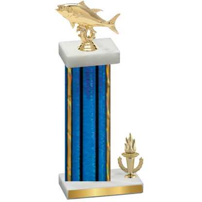 Accented Single Blue Glacier Victory Fishing Trophy