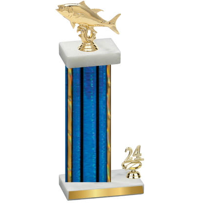 Accented Single Blue Glacier Year Fishing Trophy