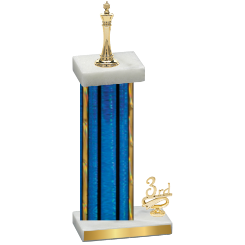 Accented Single Blue Glacier Third Place Chess Trophy