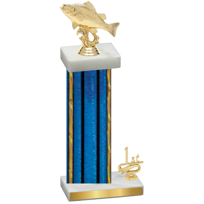 Accented Single Blue Glacier First Place Fishing Trophy