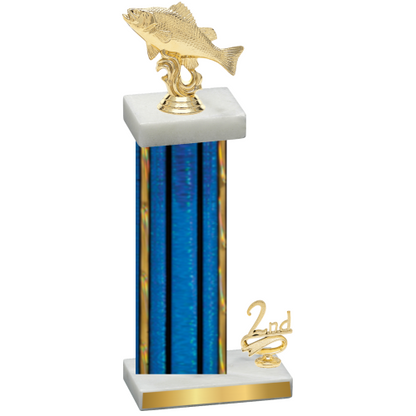 Accented Single Blue Glacier Second Place Fishing Trophy