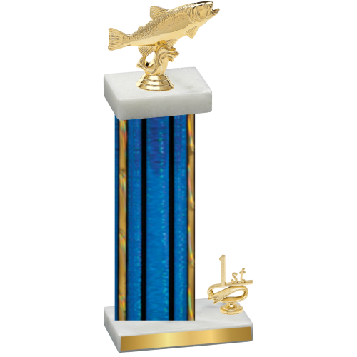 Accented Single Blue Glacier First Place Fishing Trophy