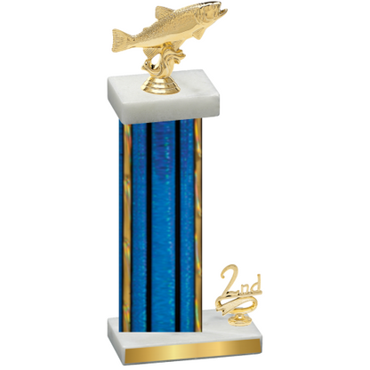 Accented Single Blue Glacier Second Place Fishing Trophy