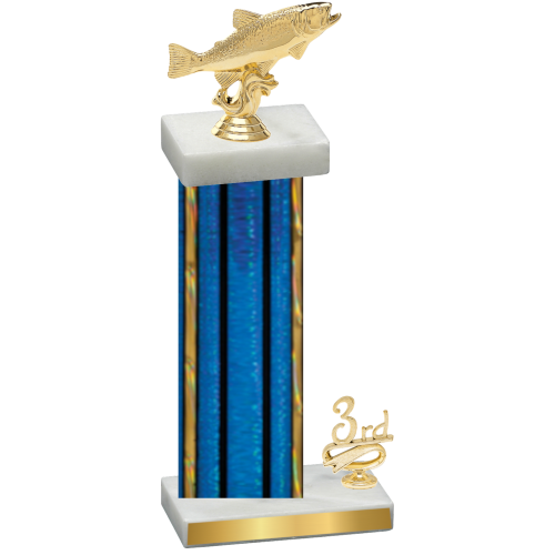 Accented Single Blue Glacier Third Place Fishing Trophy
