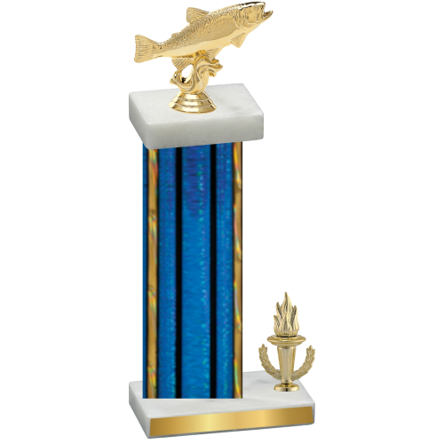 Accented Single Blue Glacier Victory Fishing Trophy