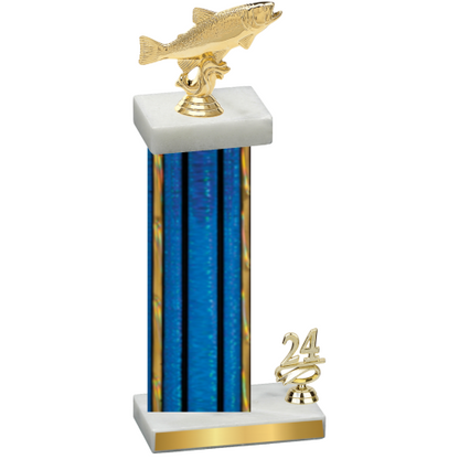 Accented Single Blue Glacier Year Fishing Trophy