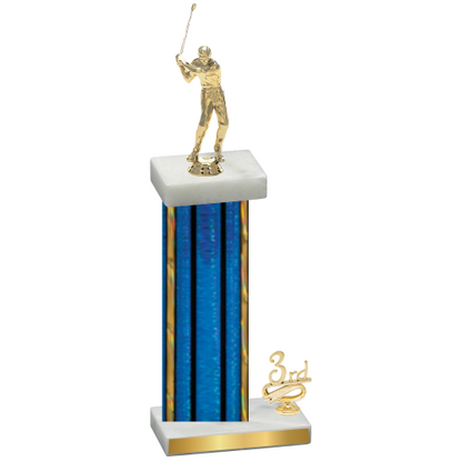 Accented Single Blue Glacier Third Place Golf Trophy