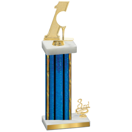 Accented Single Blue Glacier Third Place Golf Trophy