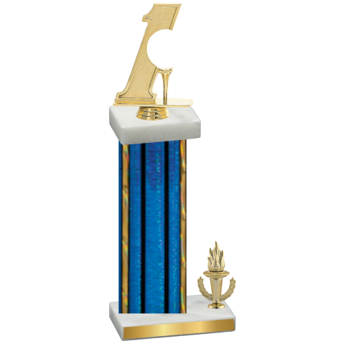 Accented Single Blue Glacier Victory Golf Trophy