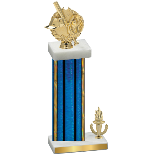 Accented Single Blue Glacier Victory Baseball Trophy