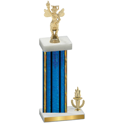 Accented Single Blue Glacier Victory Academics Trophy