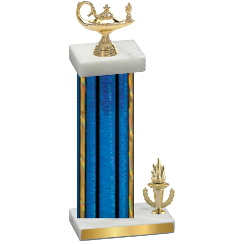 Accented Single Blue Glacier Victory Academics Trophy
