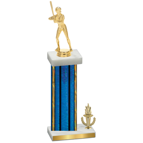 Accented Single Blue Glacier Victory Softball Trophy