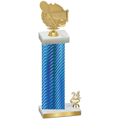 Accented Single Blue Carbon Fiber Year Tennis Trophy