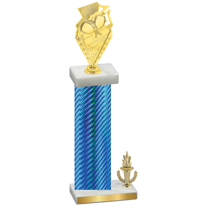 Accented Single Blue Carbon Fiber Victory Pickleball Trophy