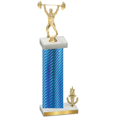 Accented Single Blue Carbon Fiber Victory Weights Trophy