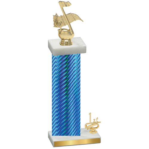 Accented Single Blue Carbon Fiber First Place Music Trophy