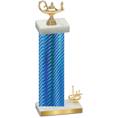 Accented Single Blue Carbon Fiber First Place Academics Trophy