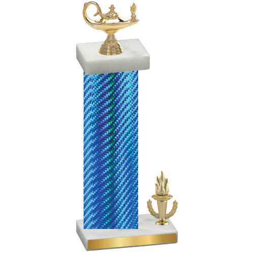 Accented Single Blue Carbon Fiber Victory Academics Trophy