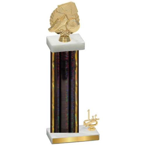 Accented Single Black Glacier First Place Soccer Trophy