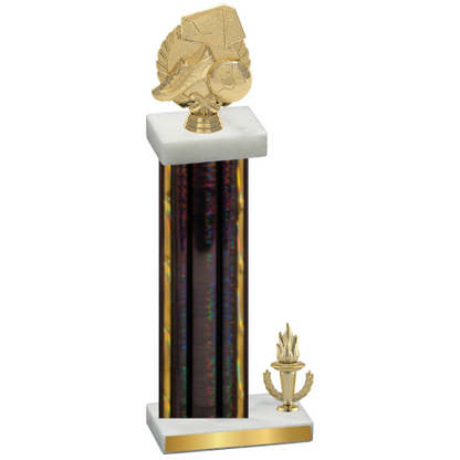 Accented Single Black Glacier Victory Soccer Trophy