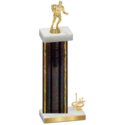 Accented Single Black Glacier First Place Rugby Trophy