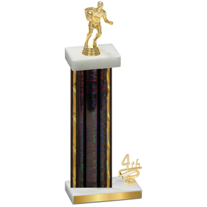 Accented Single Black Glacier Fourth Place Rugby Trophy