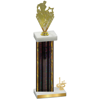 Accented Single Black Glacier First Place Rugby Trophy