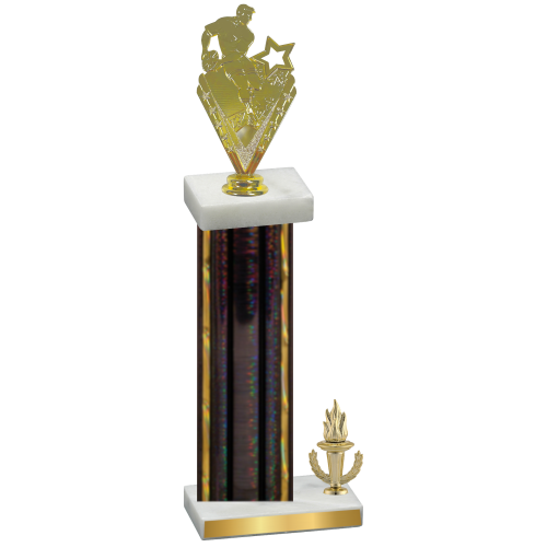 Accented Single Black Glacier Victory Rugby Trophy