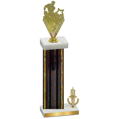 Accented Single Black Glacier Victory Rugby Trophy