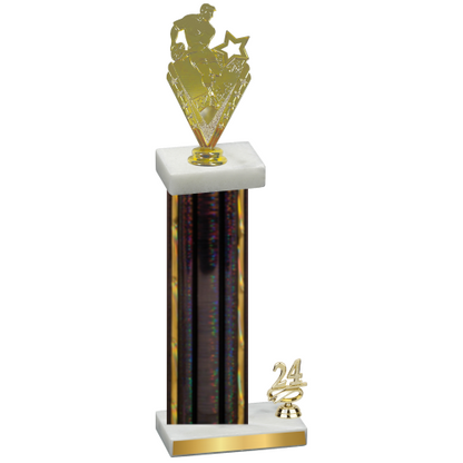 Accented Single Black Glacier Year Rugby Trophy