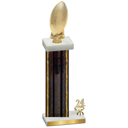 Accented Single Black Glacier Year Football Trophy