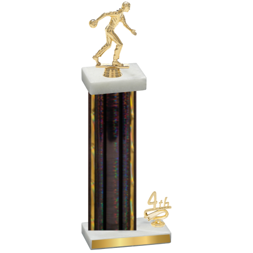 Accented Single Black Glacier Fourth Place Bowling Trophy