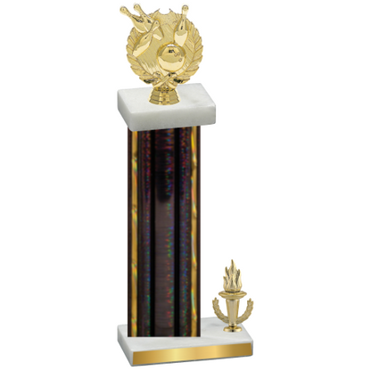 Accented Single Black Glacier Victory Bowling Trophy