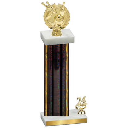 Accented Single Black Glacier Year Bowling Trophy