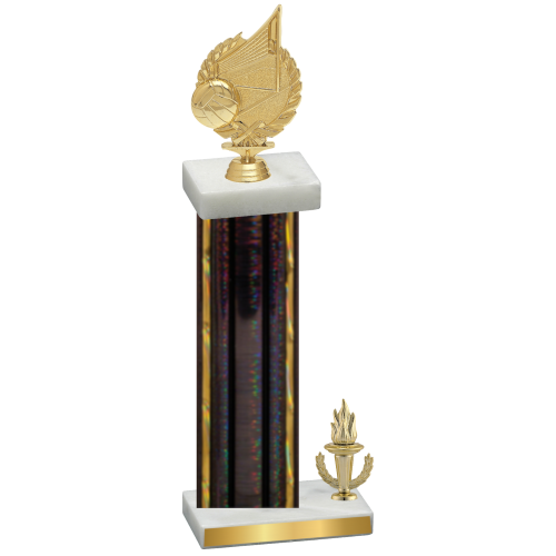 Accented Single Black Glacier Victory Volleyball Trophy