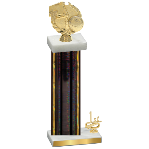 Accented Single Black Glacier First Place Basketball Trophy