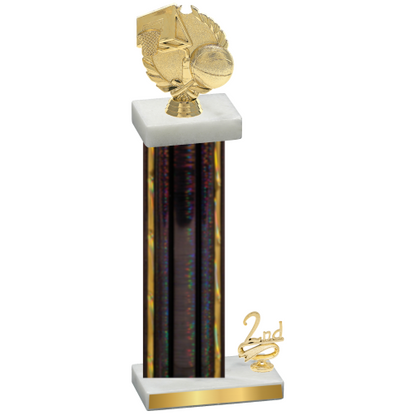 Accented Single Black Glacier Second Place Basketball Trophy