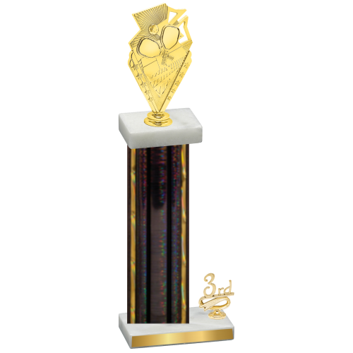 Accented Single Black Glacier Third Place Pickleball Trophy