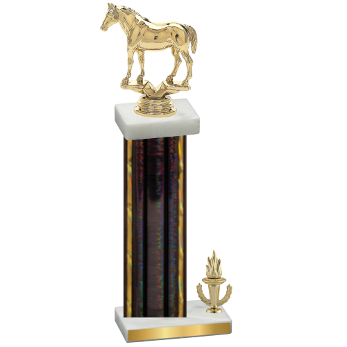 Accented Single Black Glacier Victory Horses Trophy