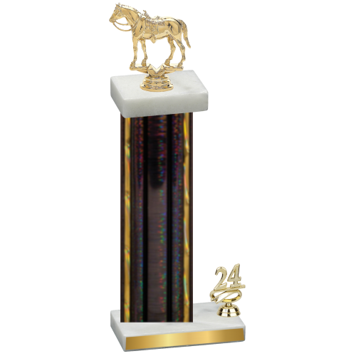 Accented Single Black Glacier Year Horses Trophy