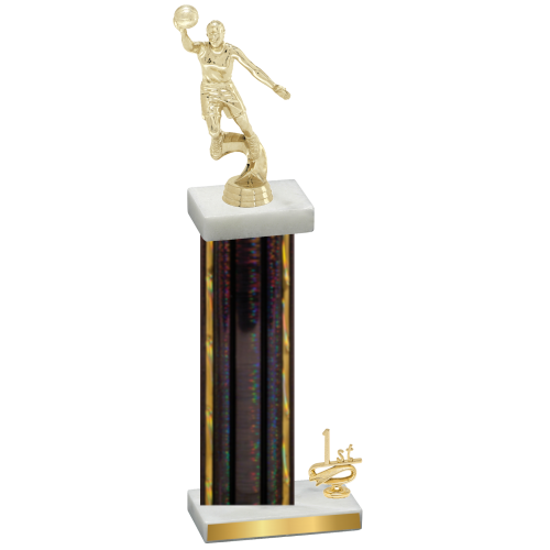 Accented Single Black Glacier First Place Basketball Trophy